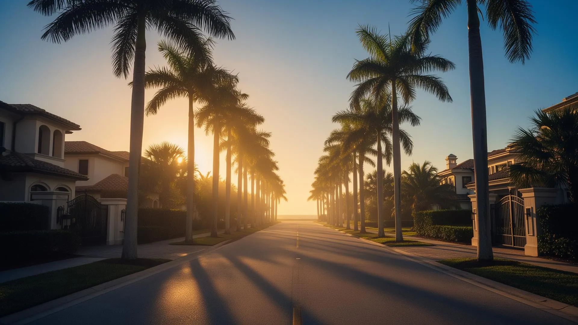 Palm-lined Treasure Coast neighborhood